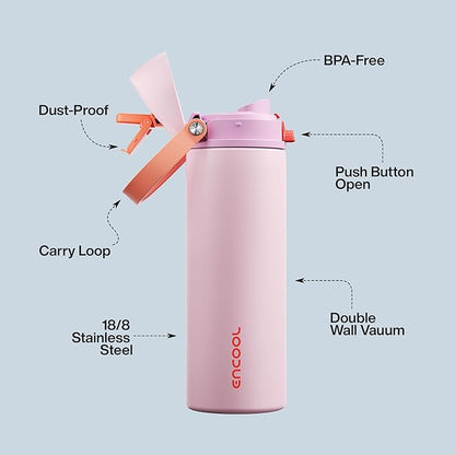 Insulated Water Bottle with Straw - Image 4