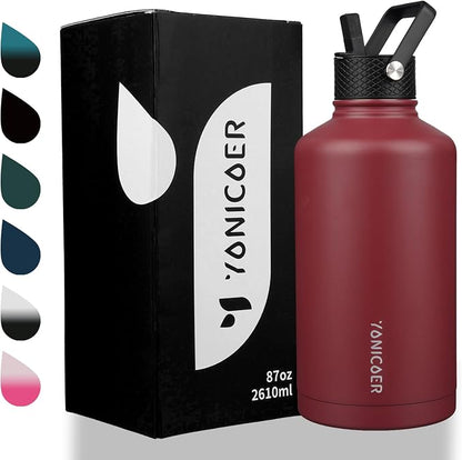 Insulated Water Bottle 87oz, Triple Wall Vacuum Stainless Steel, Leak Proof & - Image 7