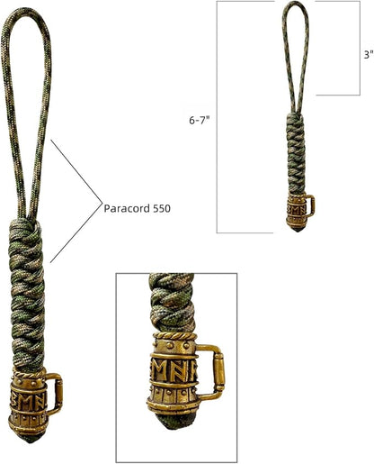 Handmade Lanyards with Brass Beads – Paracord 550 Survival Gear Leash - Image 4