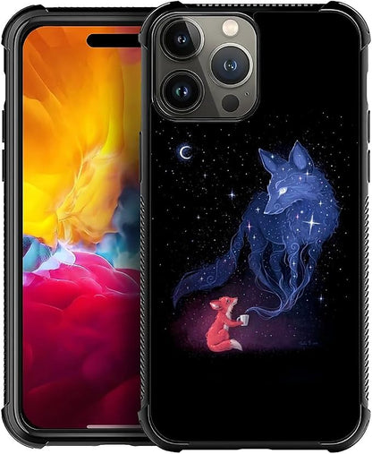 for iPhone 15 Pro Max Case, Galaxy Fox Wolf Pattern Graphic Design Girl Boy by FKBRCL4U