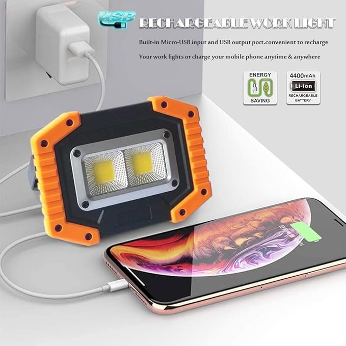 OTYTY LED Work Light Rechargeable, 30W 1500LM Battery Powered Portable Flood - Image 5
