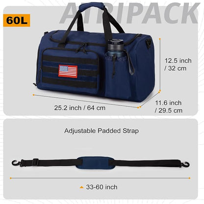 Tactical Gym Bag for Men, 60L Large Capacity Duffle Bags - Image 4
