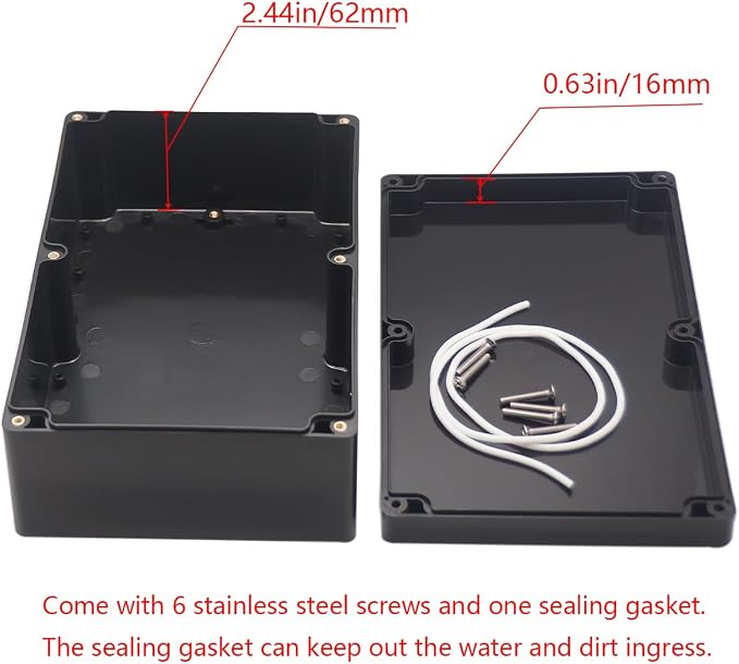 Project Box IP65 Waterproof Junction Box ABS Plastic Black Electrical Boxes DIY - Image 4