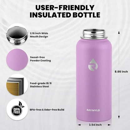 RAYMYLO Insulated Water Bottle 32 oz, Triple Wall Vacuum Stainless Steel - Image 5