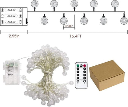 Metaku Outdoor String Lights Battery Operated 16.4ft 50LED Fairy Lights - Image 7