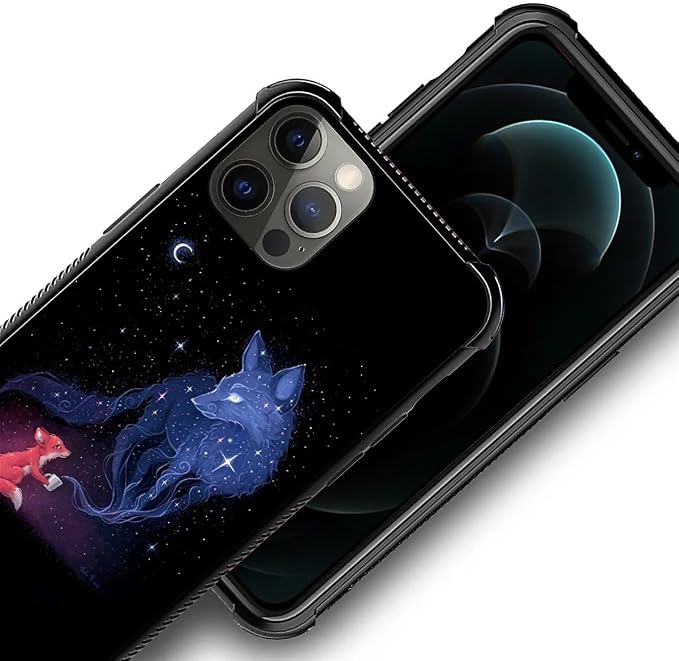 for iPhone 11 Pro Max Case, Galaxy Fox Wolf Pattern Graphic Design Girl Boy - Image 4