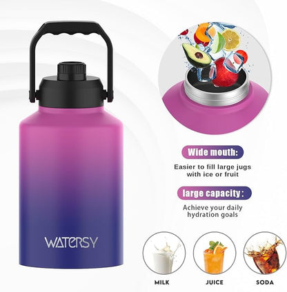 WATERSY Half Gallon Water Bottle Insulated, BPA Free&Leak Proof, 64oz Stainless - Image 5