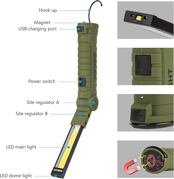 Lmaytech 4 Pack Rechargeable LED Work Lights - Image 2