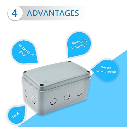 Nineleaf 2 PK ABS Plastic Dustproof Waterproof IP66 Junction Box Outdoor - Image 3