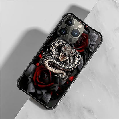 for iPhone 14 Pro Case, Entwined Rose Snake Pattern Graphic Design Girl Boy - Image 7