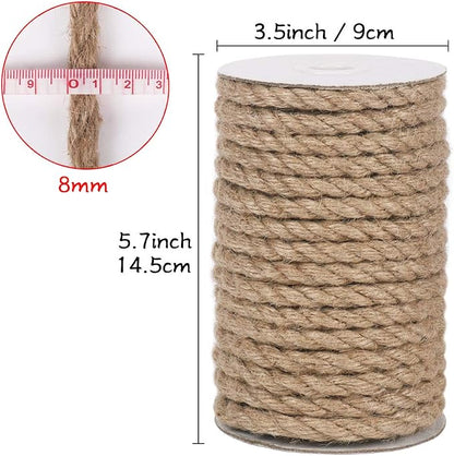 Vivifying Jute Rope, 50 Feet 8mm Natural Heavy Duty Twine - Image 2