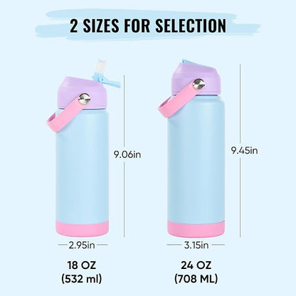 Fijinhom 24oz Insulated Stainless Steel Water Bottle, Wide Mouth Double Wall - Image 2