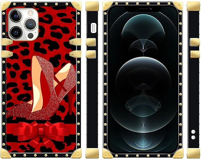 Compatible with iPhone 12 12 Pro Case, Elegant High Heels Luxury Golden - Image 2
