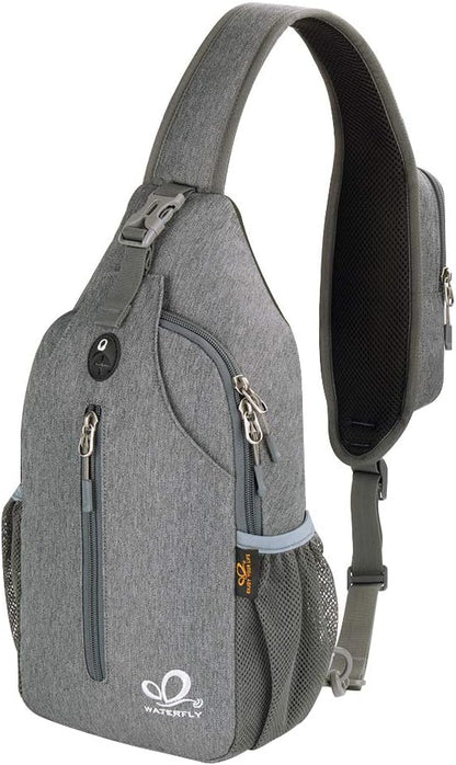 WATERFLY Crossbody Sling Backpack Sling Bag Travel Hiking Chest Bags Daypack by Waterfly