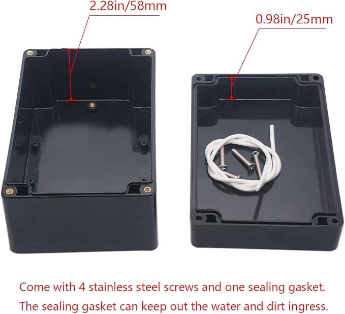 Project Box IP65 Waterproof Junction Box ABS Plastic Black Electrical Boxes DIY - Image 4