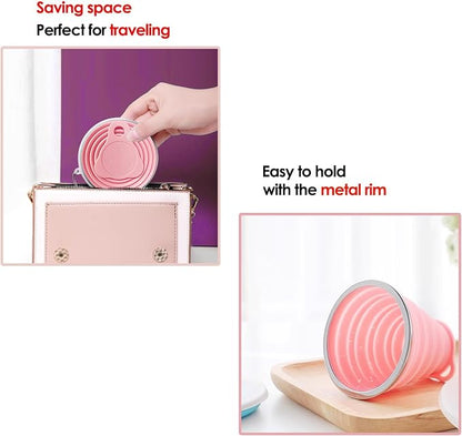 Silicone Collapsible Cups for Camping Travel, Small Portable Backpacking - Image 3