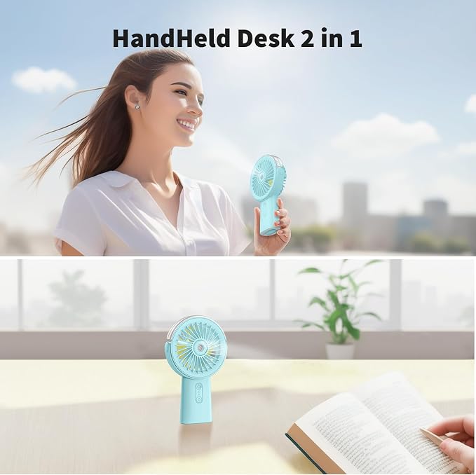 Otlonpe Handheld Misting Fan Portable, Small Personal Hand Held Rechargeable - Image 5