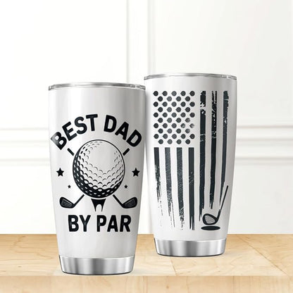 CUBICER Best Dad By Golf Design 20 Oz Tumbler Stainless Steel Gift - Image 2