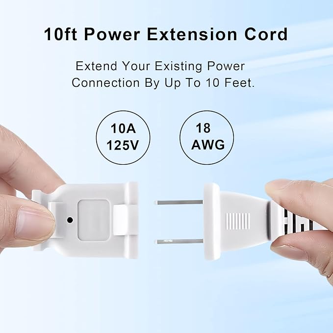 2 Prong Extension Cord, US Male/Female Power Cable - Image 3