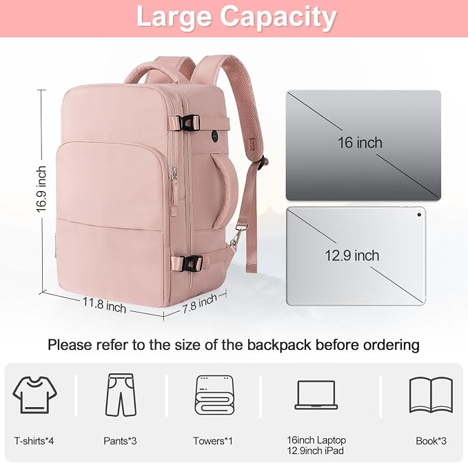 Sinaliy Travel Backpack for Women, Flight Approved Carry On Backpack - Image 6