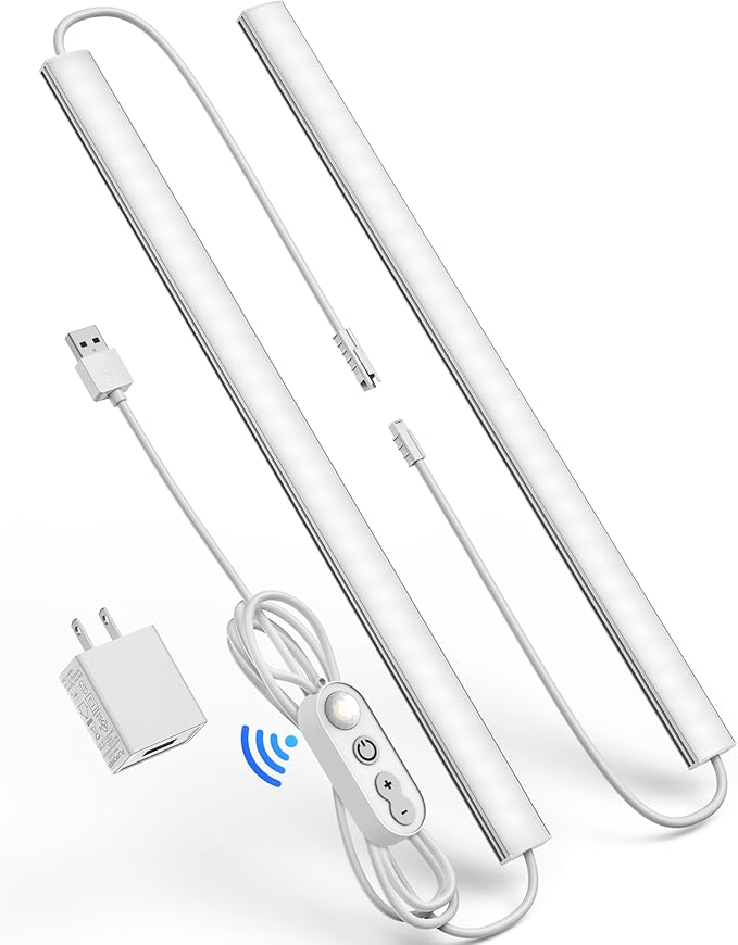 Motion Sensor Dimmable Under Cabinet Lighting, 6000K White, Linkable LED Closet by Vovamo