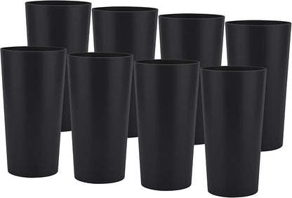26-ounce Plastic Drinking Glasses Stackable Tumblers Water Cups Mixed Drinkware by ZAINCA