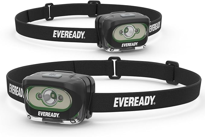Rechargeable LED Headlamps by Eveready, IPX4 Water Resistant Head Lights by Eveready
