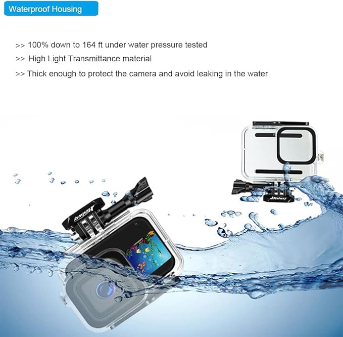Accessories Kit for Gopro Hero 13 12 11 10 9 Black Waterproof Housing Silicone - Image 2