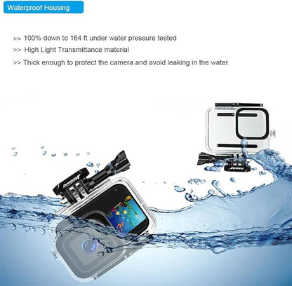 Accessories Kit for Gopro Hero 13 12 11 10 9 Black Waterproof Housing Silicone - Image 2
