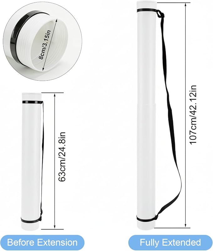 DEWEL Poster Tube, Waterproof Poster Holder Plastic Expandable - Image 2