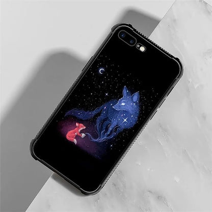 for iPhone 7/8 Case, Galaxy Fox Wolf Pattern Graphic Design Girl Boy Soft - Image 7
