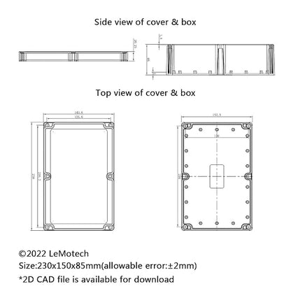 LeMotech Project Box ABS Plastic Junction Box IP65 Waterproof Hobby Box - Image 8