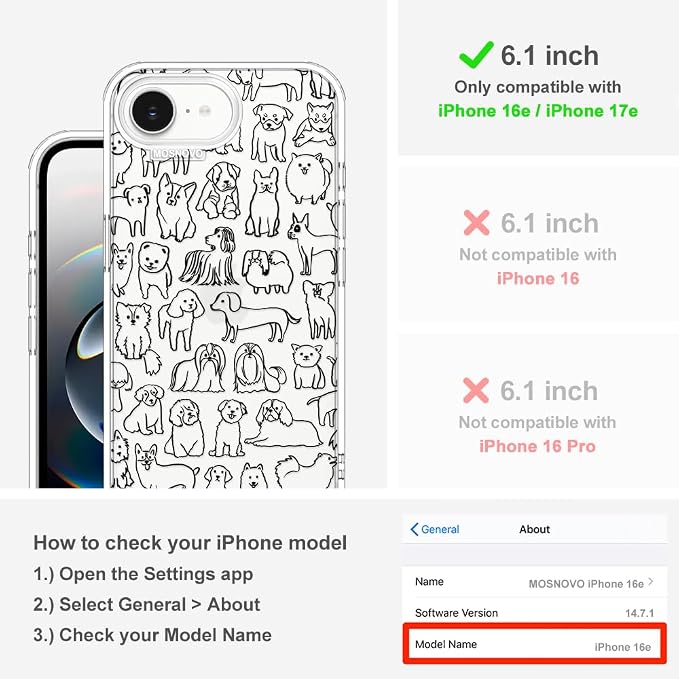 MOSNOVO for iPhone 17e Case/iPhone 16e Case, Shockproof Military-Grade - Image 2