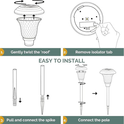 GIGALUMI 8 Pack Solar Pathway Lights, Solar Garden Lights Outdoor Warm White - Image 7
