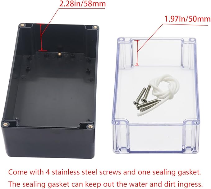 Project Box IP65 Waterproof Junction Box ABS Plastic Black Electrical Boxes DIY - Image 4