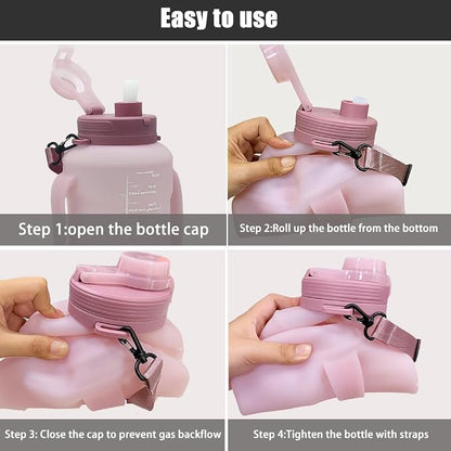 64oz Foldable Silicone Water Bottle - Image 6
