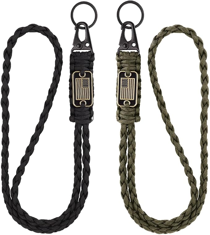 2pcs Heavy Duty Braided Paracord Lanyard Keychains by VNVETYTO