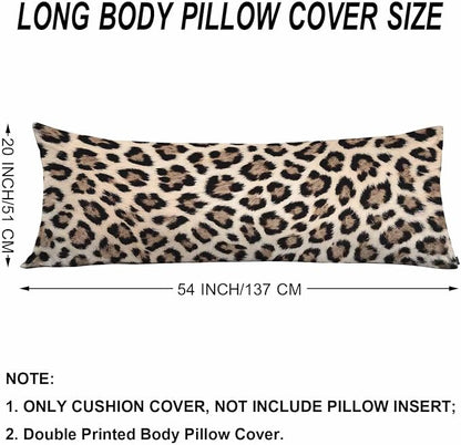 Body Pillowcases with Zipper Leopard Print Cozy Body Pillow Covers Cushion - Image 6