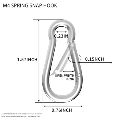 Carabiner, Heavy Duty Galvanized Steel Spring Snap Hook Carabiner Clips - Image 2