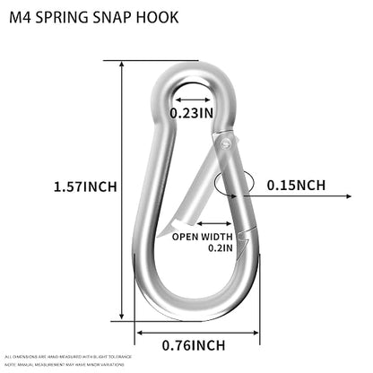 Carabiner, Heavy Duty Galvanized Steel Spring Snap Hook Carabiner Clips - Image 2