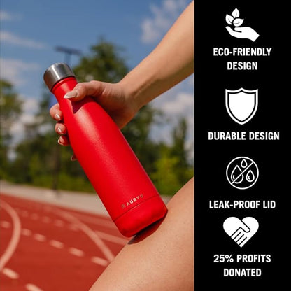 Triple-Walled Insulated Stainless Steel Water Bottle, 17oz Capacity, Keeps - Image 4
