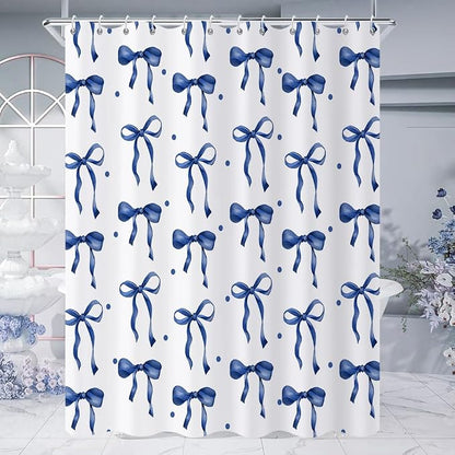 Navy Bow Shower Curtain - Image 3