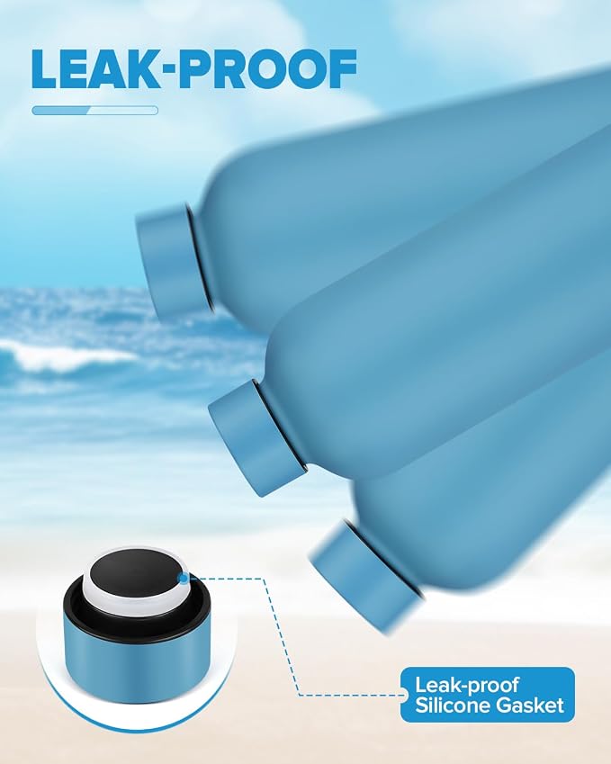 Insulated Water Bottle with Lid, 25 oz Reusable Leak-Proof Metal Stainless - Image 3