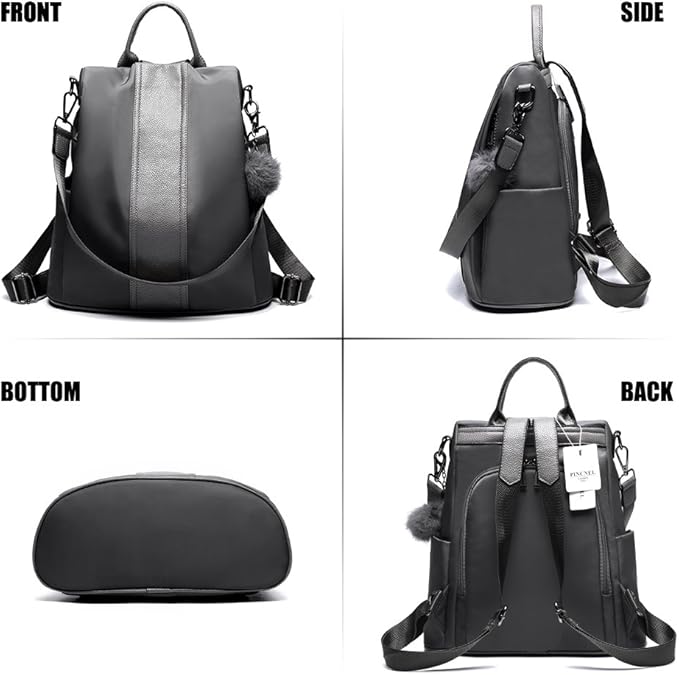 PINCNEL Women Backpack Purse Waterproof Nylon Anti-theft Rucksack Lightweight - Image 7