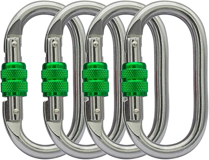 Heavy Duty Locking Climbing Carabiner Clip CE Rated 25 kN 5600 LB Rugged by BYANG