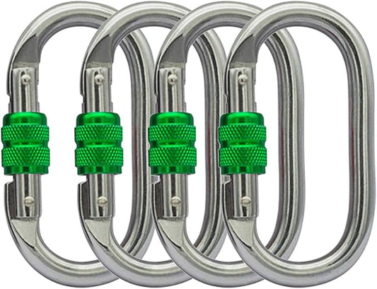 Heavy Duty Locking Climbing Carabiner Clip CE Rated 25 kN 5600 LB Rugged by BYANG