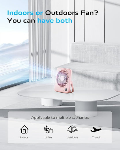 Otlonpe Portable Desk Fan 6.5 Inch, 4000mAh Rechargeable Battery Operated & USB - Image 6