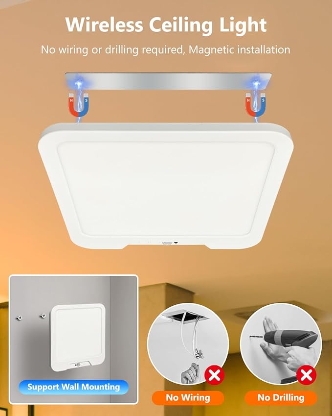 2 Pack Rechargeable Motion Sensor Ceiling Lights - Image 3