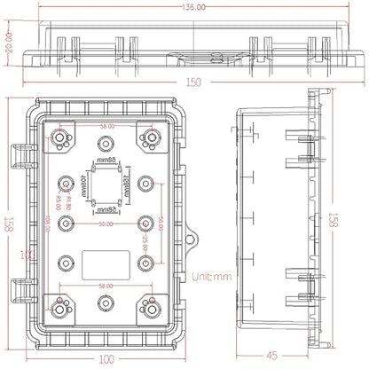 Mini Grey Watertight Junction Box Hinged Cover - Image 2