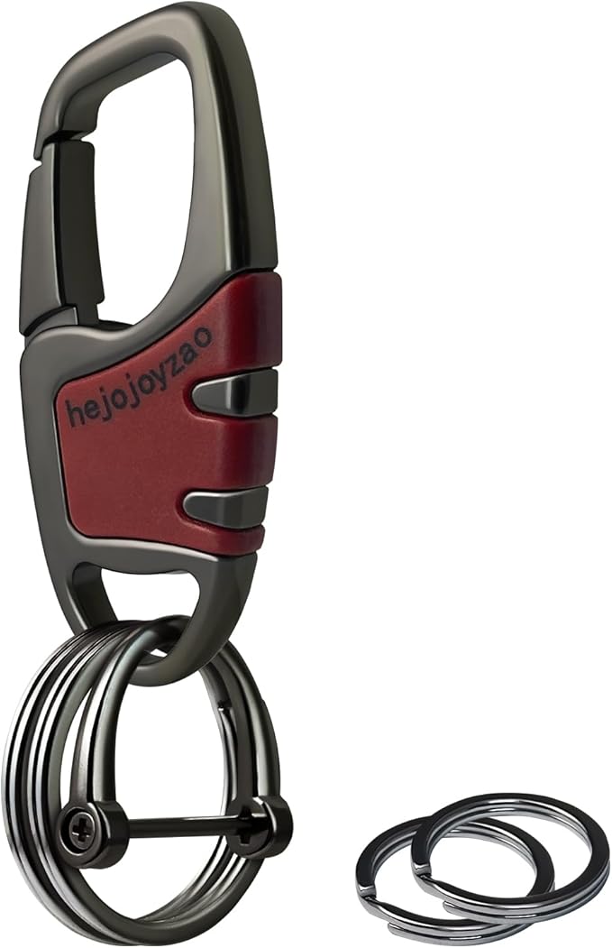 Keychain with Carabiner Clip, 4 Heavy Duty Key Rings and D Ring by Welcomehere%EF%BC%81